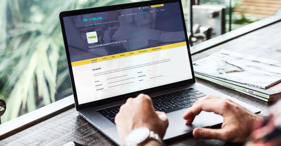 OhMyJob - Bildschirmfoto vom Arbeitgeberprofil